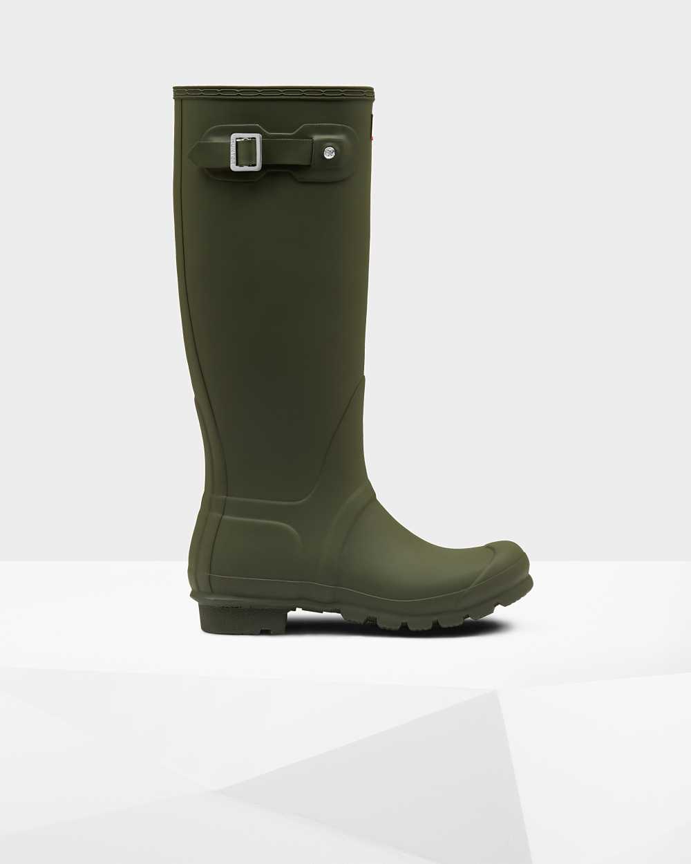 Botas De Agua Mujer - Hunter Original Tall Verde Oscuro Oliva - KOEIXY-694 - Verde Oscuro Oliva